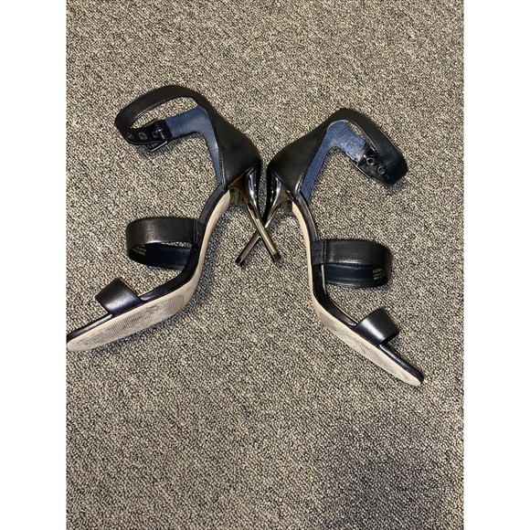 Botkier New York Black Leather Lorri Two Band Ankle Strap Sandals Heels Size 9 - Picture 11 of 16